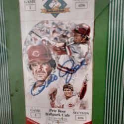 Pete Rose Very First Baseball Game Ticket