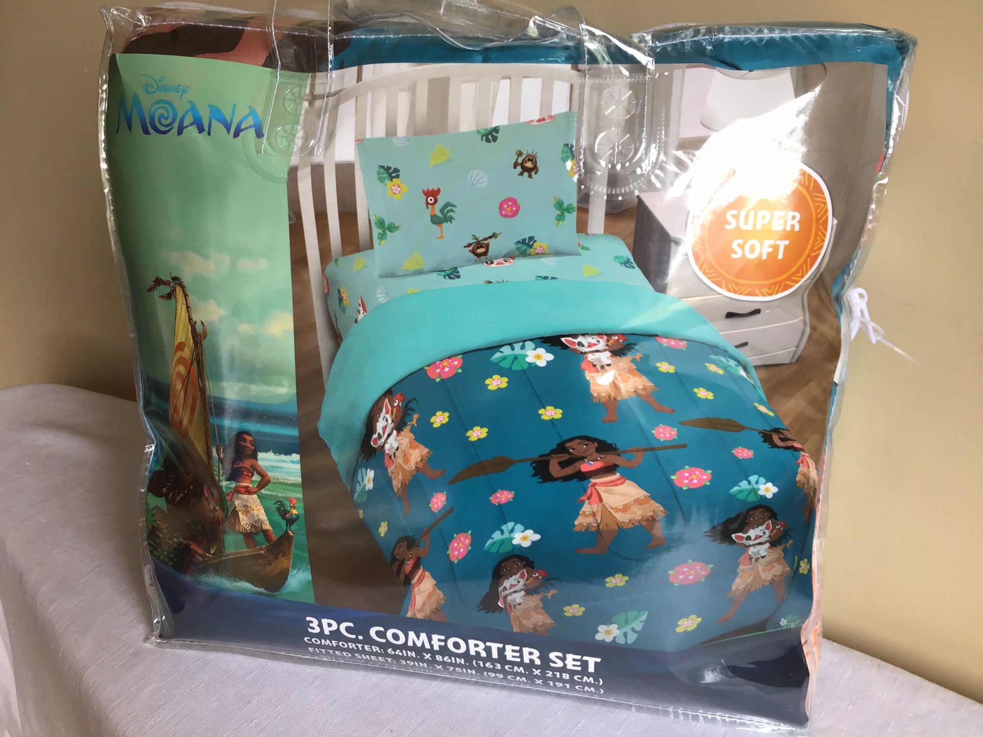 New Disney Moana Super Soft Twin 3pc Comforter Bedding Set