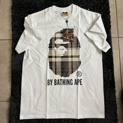 White Bape X Burberry Tee