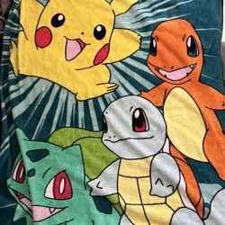 Pokémon - Fleece Throw Blanket - 40”x 50” - Pikachu Gen 1 Starters