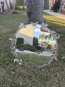 Sliver Butterfly Framed Pottery Barn Mirror