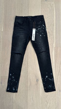 PURPLE BRAND Black Paint-Splatter Jeans