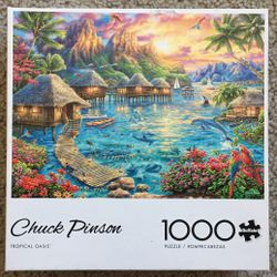 Jigsaw Puzzle TROPICAL OASIS Buffalo NO MISSING PIECES 