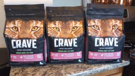 3 Bags of CRAVE Cat Food