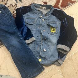 Like New Girl Denim Set Outfit   2 To 3 