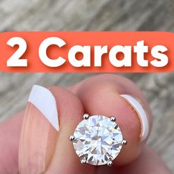 new 2 carat Moissanite earrings total 4 Ct Clearance Sale Mother’s Day 