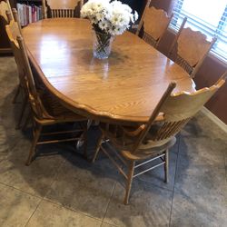 Oak Clawfoot Dining Table And 6 Chairsp