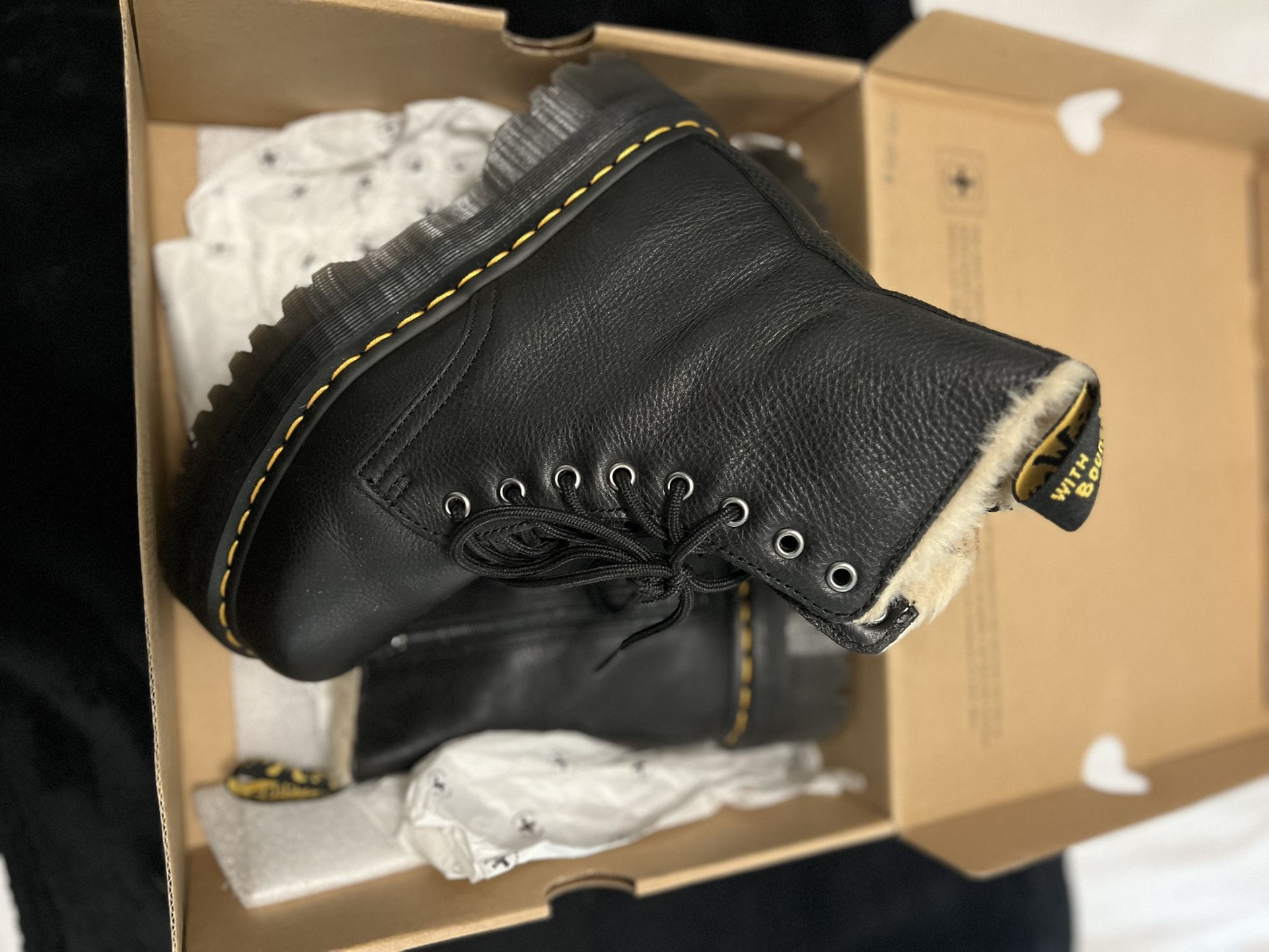 Doc Martens Jaden Leather Faux Fur Lined