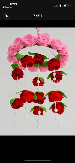FELT ROSES FLOWERS FLORAL MOBILE FLOWER DECORATION