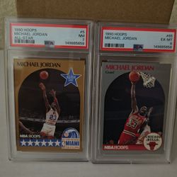 Michael Jordan Hoops Graded Cards PSA6 & PSA7 Bundle
