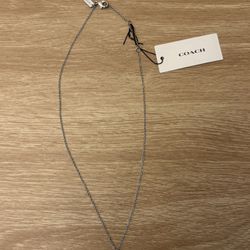 Coach Silver Necklace With Coach Pendant