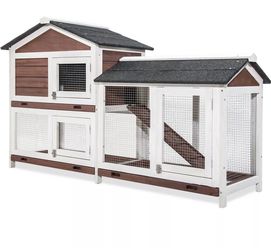 🐔 BRAND NEW Pet Rabbit Hutch Weather-proof Wood House Chicken Coop Animal Poultry Cottage