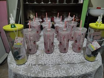 Limited Starbucks Strawberry Glasses & Miffy Tumblers