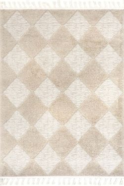 8X10 RUG - nuLoom low/high pile diamond tassel