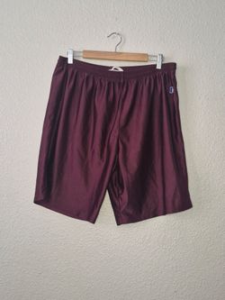 Vintage 90s Russell Athletic Mesh Shorts Mens Large L Maroon Burgundy Gym