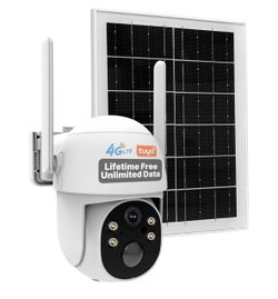 MOES 4G Cellular Solar Security Camera,No WiFi Needed,Lifetime Free Data 2K Wireless Outdoor Surveillance, Color Night Vision, AI PIR Motion Sensor De