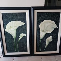 Jennifer Brice, Wall Art, Large Framed, White Calla Lilies 