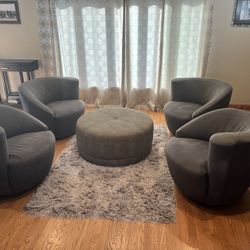 Stylish Set Of  “Nautilus” Swivel Chairs 