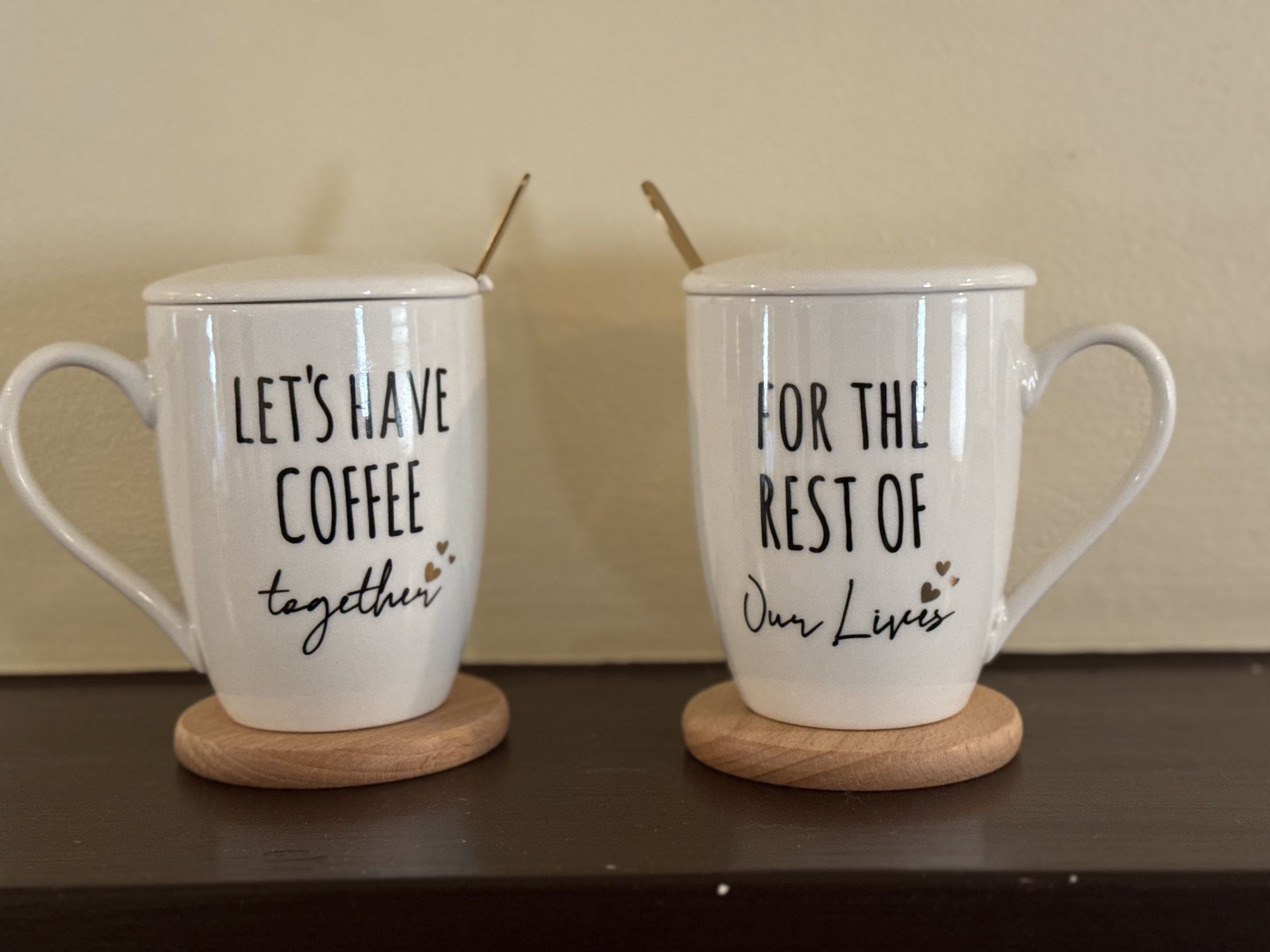 AW BRIDAL Ceramic Coffee Mugs 12 Oz Set Of 2