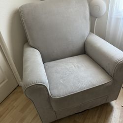Gray rocking swivel glider chair nursery