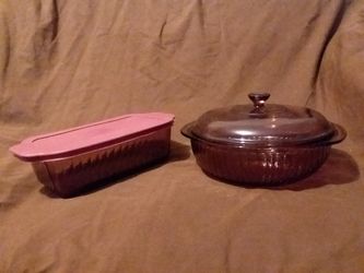 Vintage 1.5 & 2 Quart Pyrex Dish And Bowl