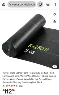 VEVOR Weed Barrier Fabric 6x250 ft 5oz