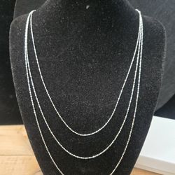 Sterling Silver Triple Strand Necklace 