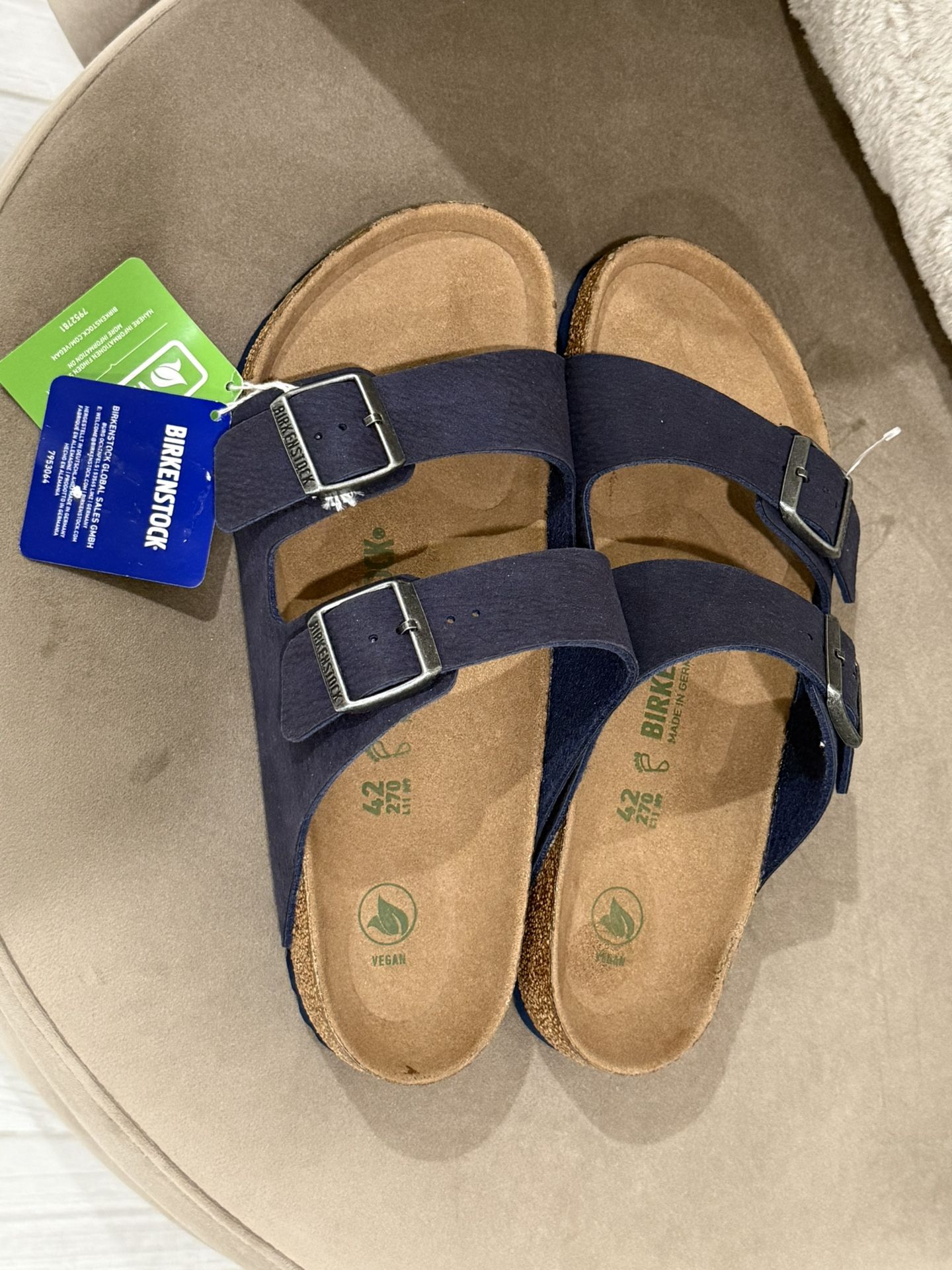 Birkenstock Arizona Vegan Sandals - Navy - Size 11