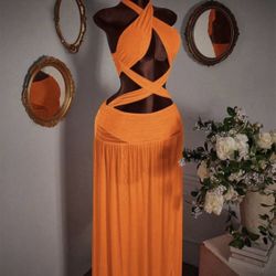 Orange Front Cross Dress