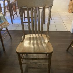 Set Of 6 Solid Oak Kitchen Chairs