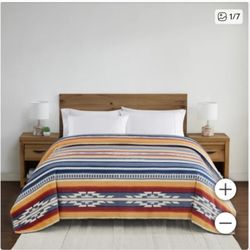 Pendleton Plush Saltillo Stripe Blanket Queen 
