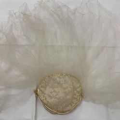 Vintage 1950’s Champagne/white Color Juliette Bridal Cap