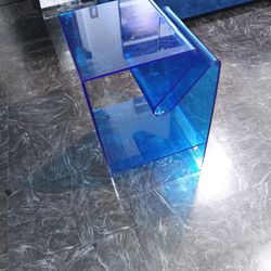 Acrylic End Table Blue 