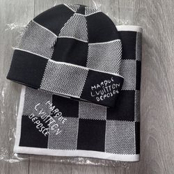 Damier Heritage Beanie w Damier Heritage Scarf