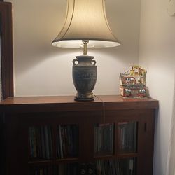 Antique Japanese Brass and Enameled Champleve Vase Lamp