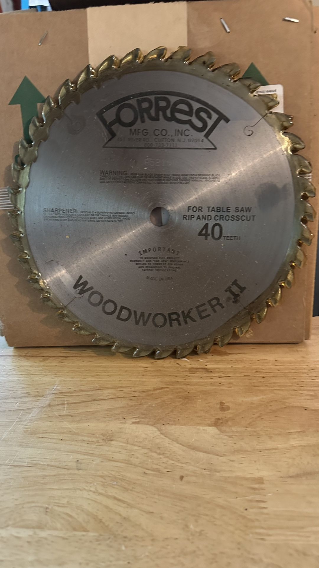 Forrest 10 inch saw blade 