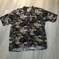 island collection hawaiian short sleeve shirt xxl surfing motorcycle print rayon