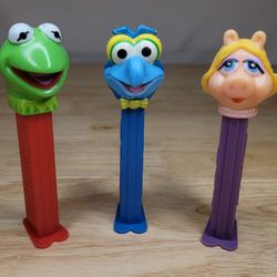 Vintage Lot of 3 Muppets Pez Dispensers Gonzo, Kermit & Miss Piggy