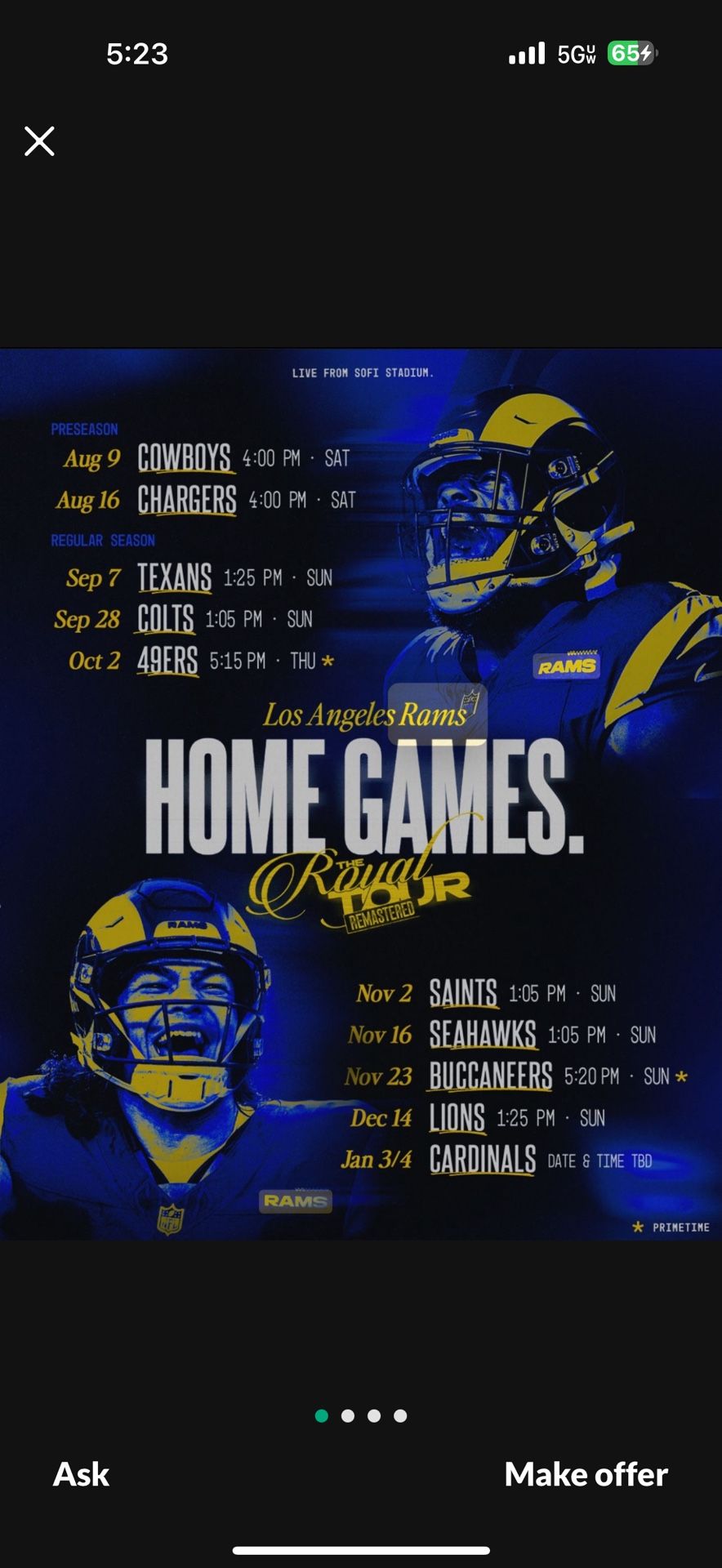 Rams Vs Saints 11/2