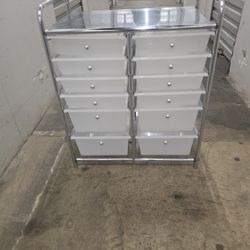 Honey-Can-Do Rolling Storage Cart and Organizer with 12 Plastic Drawers