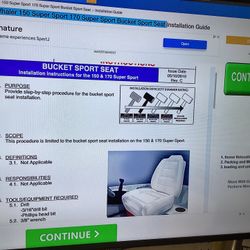 BOSTON WHALER 130 1950782 Super Sport BUCKET SPORT SEAT WHITE BOAT NEW CHAIR Removable 