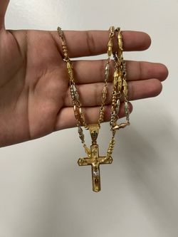 18k gold chain tri-color
