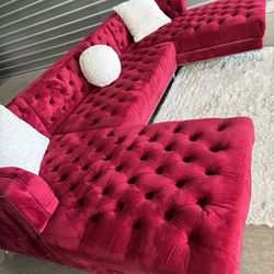 Nice Tufted Sectional Sofa Couch (DELIVERY AVAILABLE)