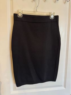 Say What? Black Knit Pencil Skirt, Large
