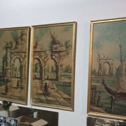 Mid Century Impressionist Mural (4 Prints) DE CORSI ENTRATA DEL LAGO