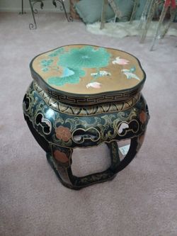 Asian Lacquer floral stool
