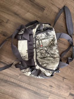 North face leather duffel bag
