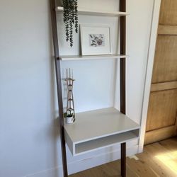 West Elm - Ladder Shelf Wall Desk, White & Brown