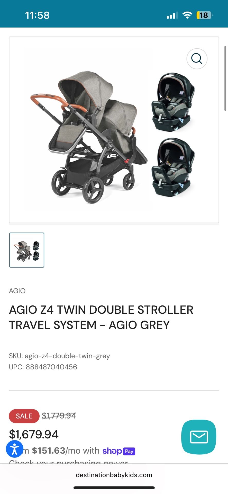 Agio twin double stroller
