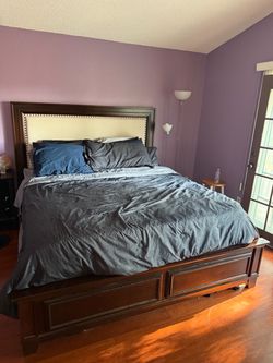 king size bed frame  two drawers storage